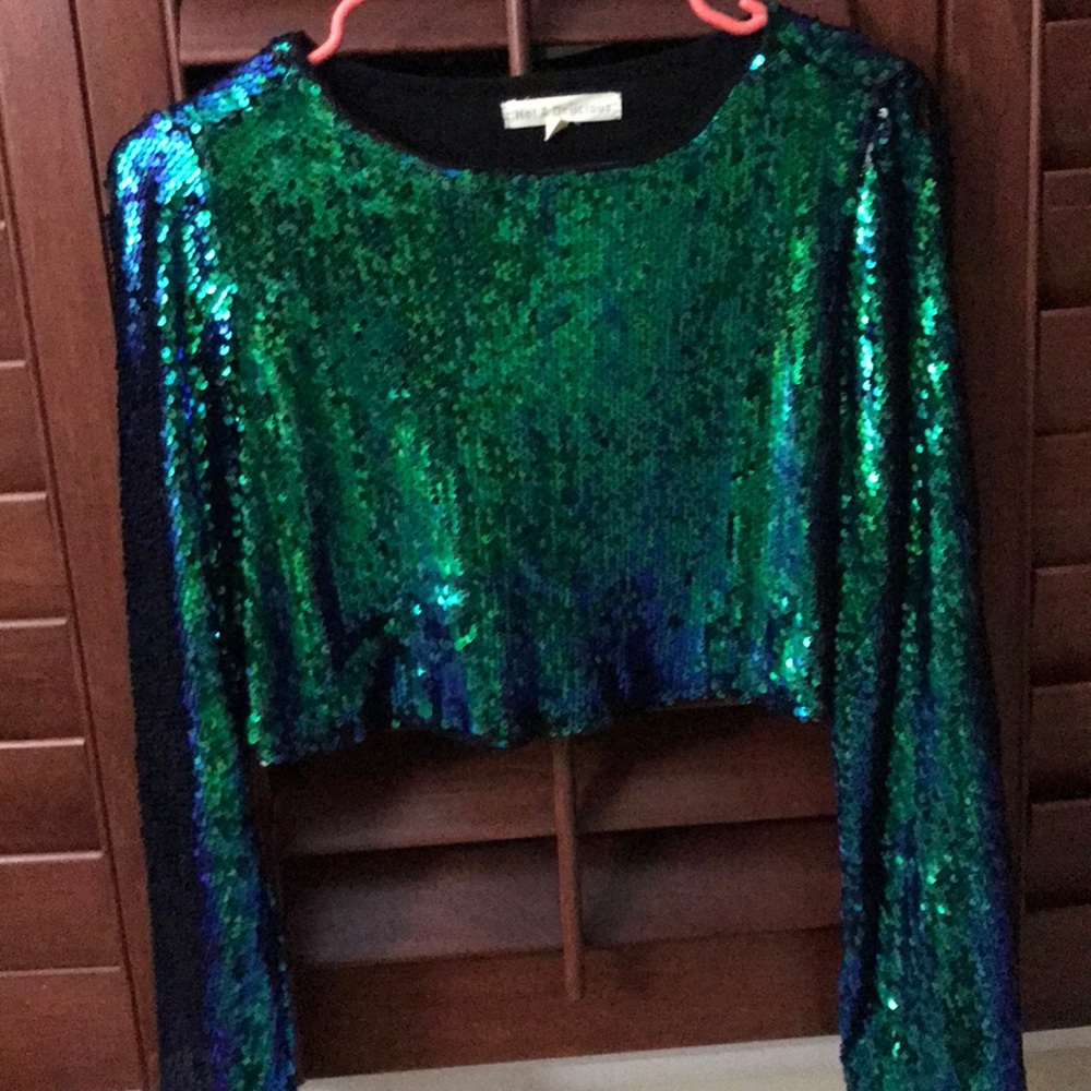 Sequin crop top